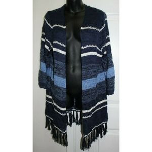 NWT United States Sweater XL Fits Like a Medium Fringe Cardigan